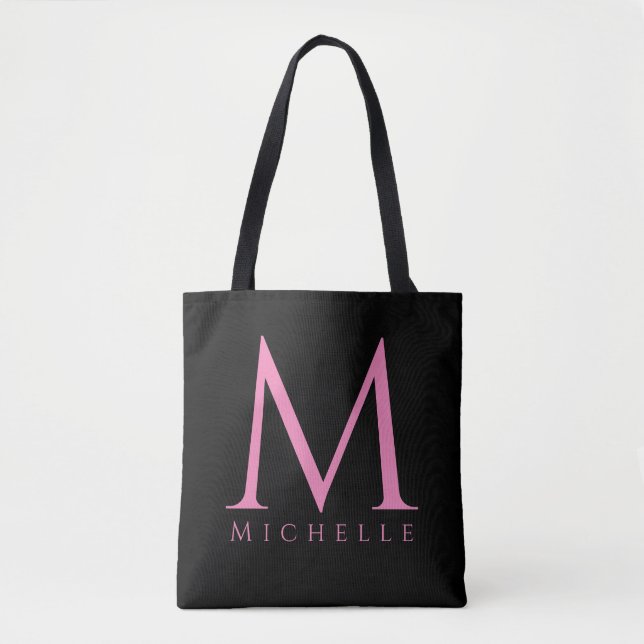 Initial Letter Monogram Modern Template Grocery Tote Bag (Front)