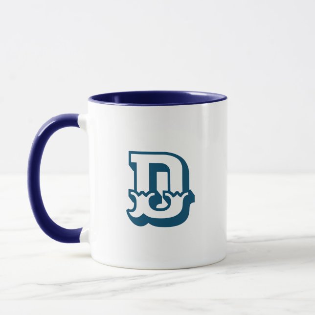 Initial Letter | Monogram Modern Trendy Blue Colou Mug (Left)