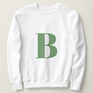 Initial Letter   Monogram Modern Trendy Sage Green Sweatshirt