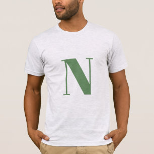 Initial Letter   Monogram Modern Trendy Sage Green T-Shirt