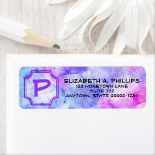 Initial Letter Monogram Over Pastel Watercolor