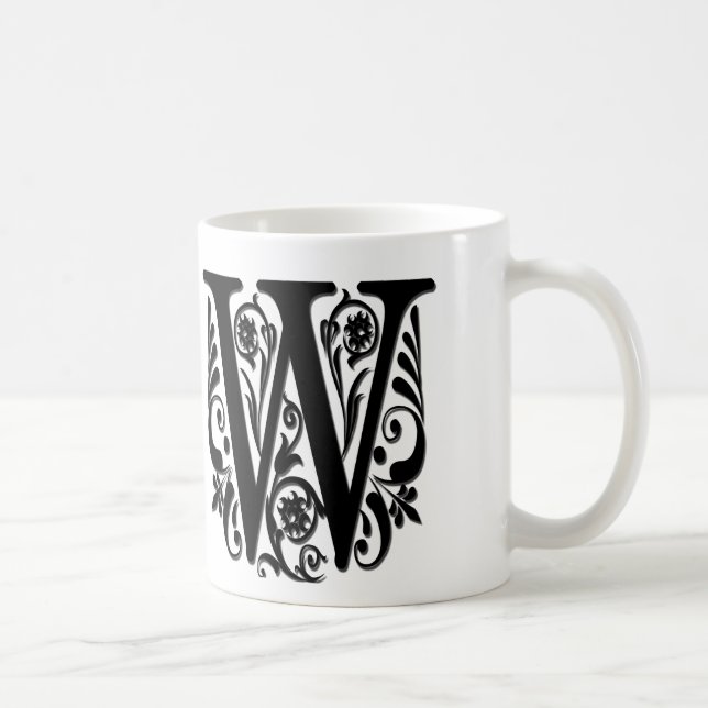 Initial letter Monogram - paper cut style Coffee Mug (Right)