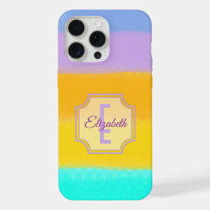 Initial Letter Monogram Rainbow Brushstrokes iPhone 15 Pro Max Case