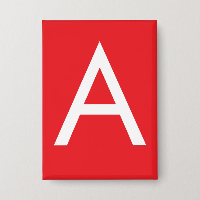 Initial Letter Monogram Red White Plain Modern (Front)