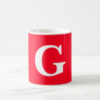 Initial Letter Monogram Red White Plain Simple