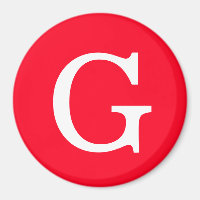Initial Letter Monogram Red White Plain Simple