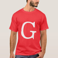 Initial Letter Monogram Red White Plain Simple