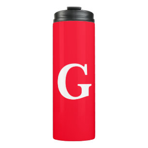 Initial Letter Monogram Red White Plain Simple Thermal Tumbler