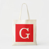 Initial Letter Monogram Red White Plain Simple