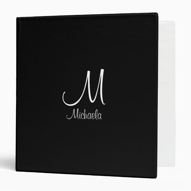 Initial Letter Monogram Template Elegant Binder (Front/Inside)