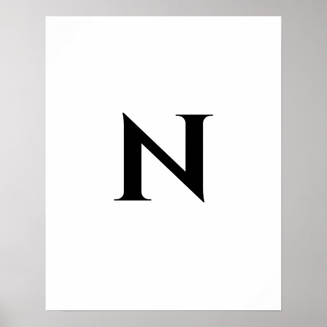 Initial Letter Monogram Trendy Modern Design Poster (Front)