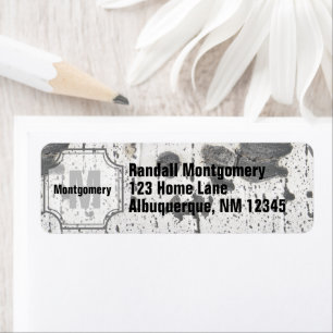 Initial Letter Monogram   White Aspen Tree Bark