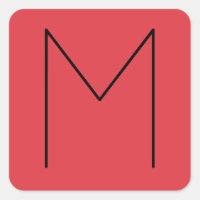 Initial Letter Monogrammed Modern Minimalist Red