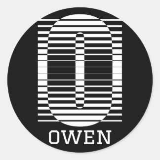 INITIAL LETTER O - ALPHABET NAME O CLASSIC ROUND STICKER