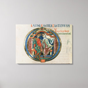 Initial letter 'O' Osculatur me - Let me kiss Canvas Print