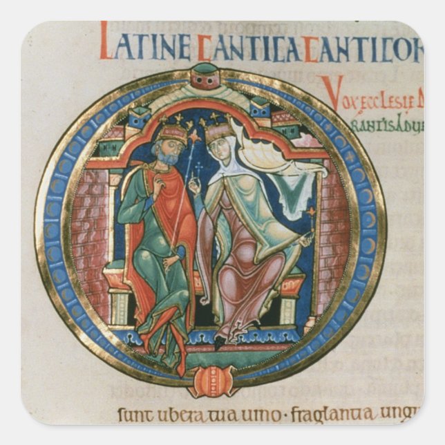 Initial letter 'O' Osculatur me - Let me kiss Square Sticker (Front)