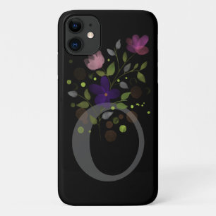 Initial Letter O Plus Floral Design iPhone 11 Case