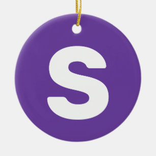Initial Letter Royal Purple Simple Elegant Ceramic Ornament