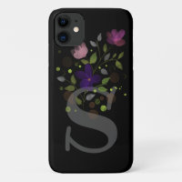 Initial Letter S Plus Floral Design