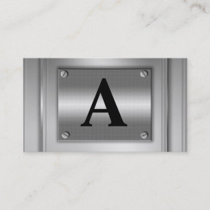 Initial Letter Silver Metal Business Cards
