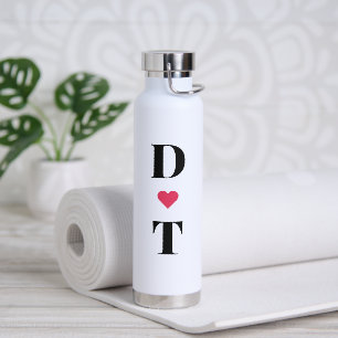 Initial Letter Simple Monogram Stylish Water Bottle