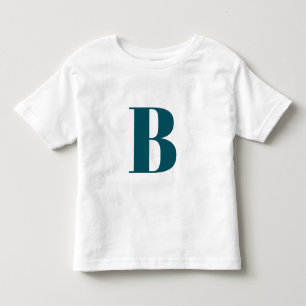 Initial Letter   Teal Monogram Modern Stylish Cool Toddler T-shirt