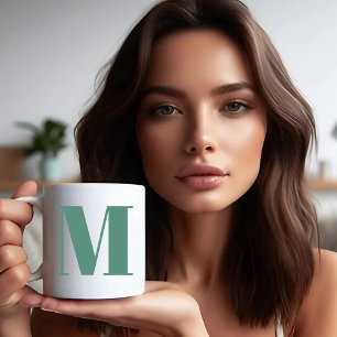 Initial Letter   Trendy modern monogran Two-Tone Coffee Mug