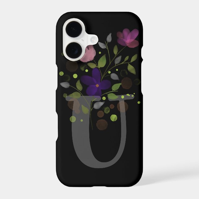 Initial Letter U Plus Floral Design (Back)
