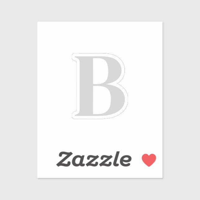 Initial Letter Unique Grey Monogram (Sheet)