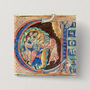 Initial Letter 'V'  Visio Abdie 2 Inch Square Button