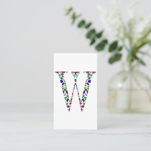 Initial Letter W Gemstone Design Business Card