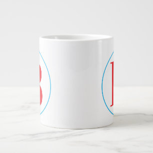 Initial letter with circle stylish large coffee mug