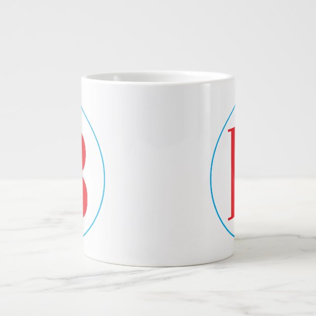Initial letter with circle stylish large coffee mug (Front)