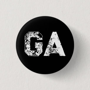 Initial Letters Monogram Black White Plain Simple 1 Inch Round Button