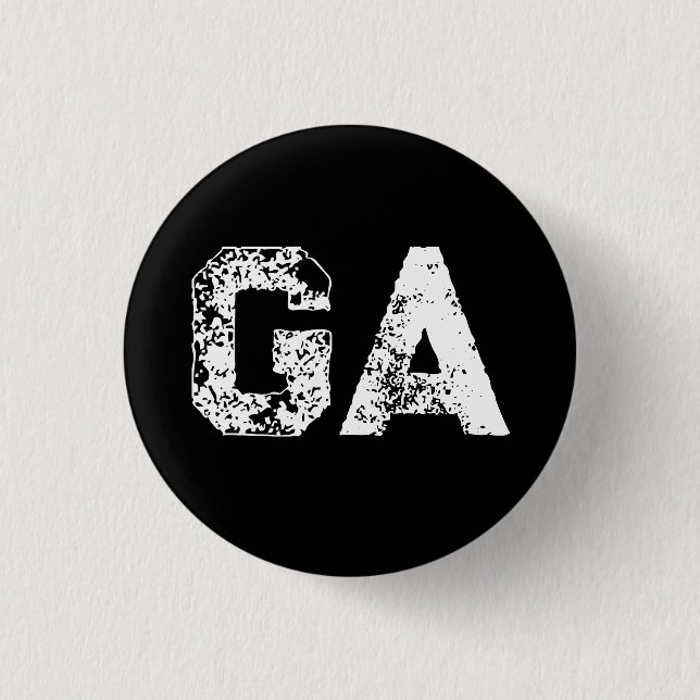 Initial Letters Monogram Black White Plain Simple 1 Inch Round Button (Front)
