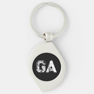 Initial Letters Monogram Black White Plain Simple Keychain