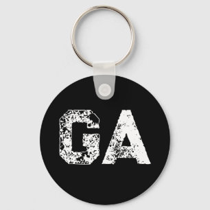 Initial Letters Monogram Black White Plain Simple Keychain