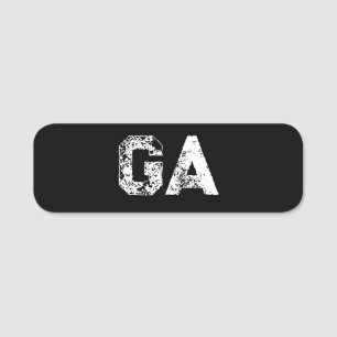 Initial Letters Monogram Black White Plain Simple Name Tag