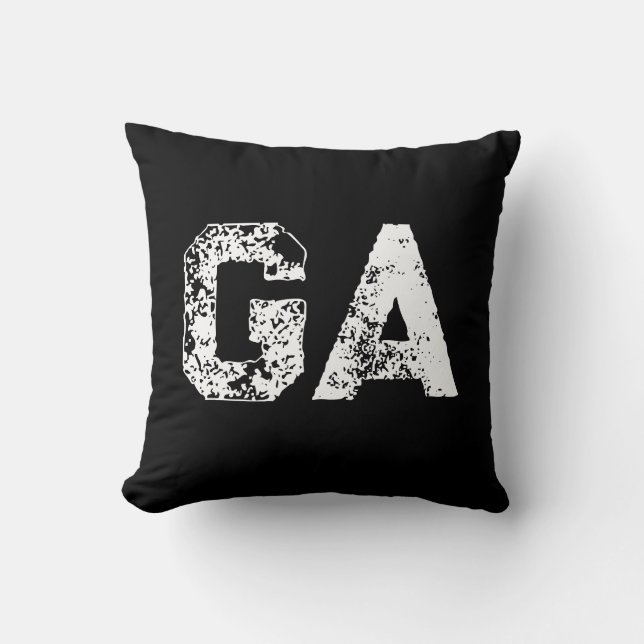 Initial Letters Monogram Black White Plain Simple Throw Pillow (Front)
