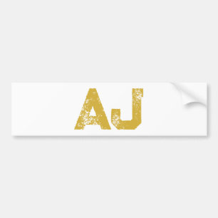 Initial Letters Monogram Gold Colour Plain Simple Bumper Sticker
