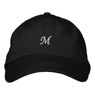 Initial “M” Monogram adding a Personalized-Hat  Embroidered Hat