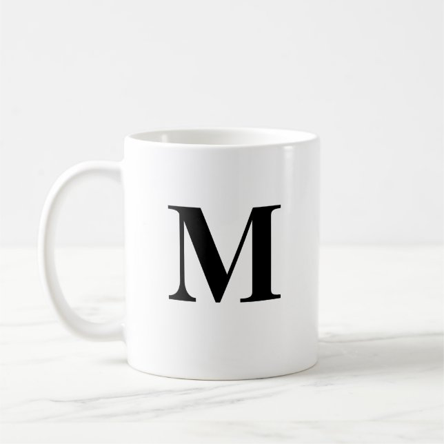 Initial M & Personalized Name Coffee Mug (Left)