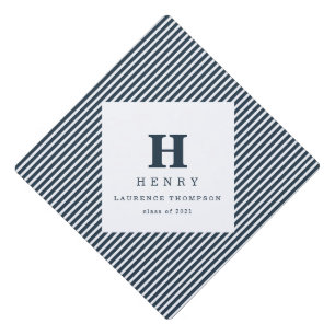 initial modern monogram blue graduation cap topper