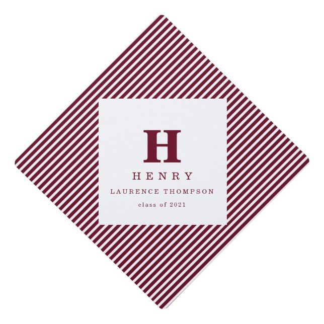 initial modern monogram graduation cap topper (Front)