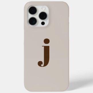 Initial Modern Simple Monogram Beige  iPhone 15 Pro Max Case