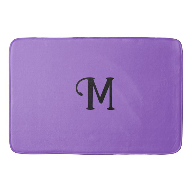 Initial Monogram Amethyst Jewel Tone Solid Colour Bath Mat (Front)