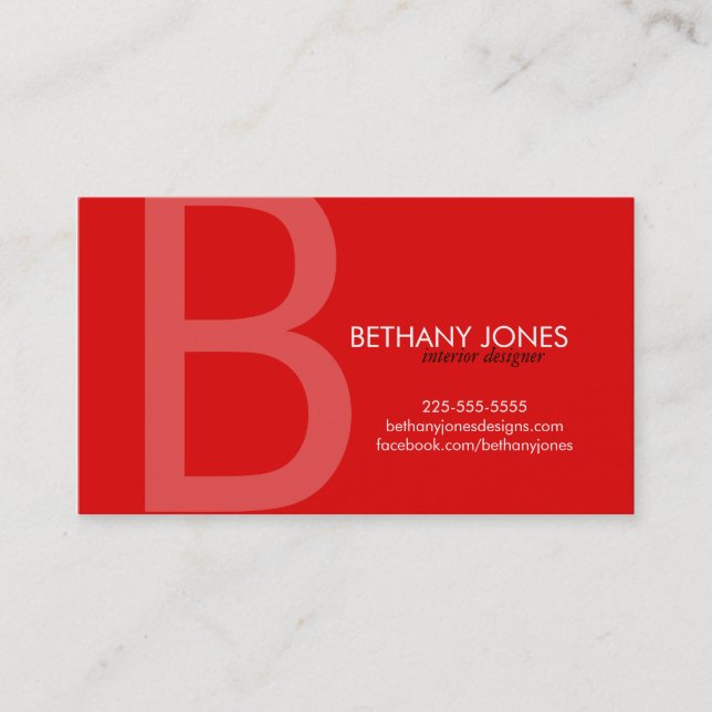 Initial Monogram Business Business Card (Front)