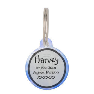 Initial Monogram C With Angel Wings, Halo Clouds Pet Tag