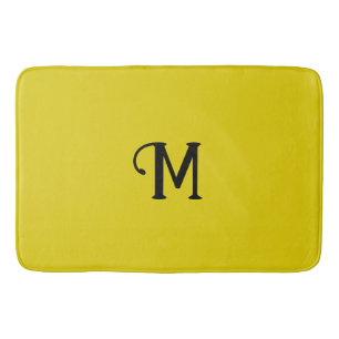 Initial Monogram Citrine Jewel Tone Solid Colour Bath Mat