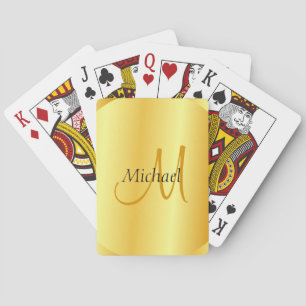 Initial Monogram Custom Elegant Gold Template Playing Cards